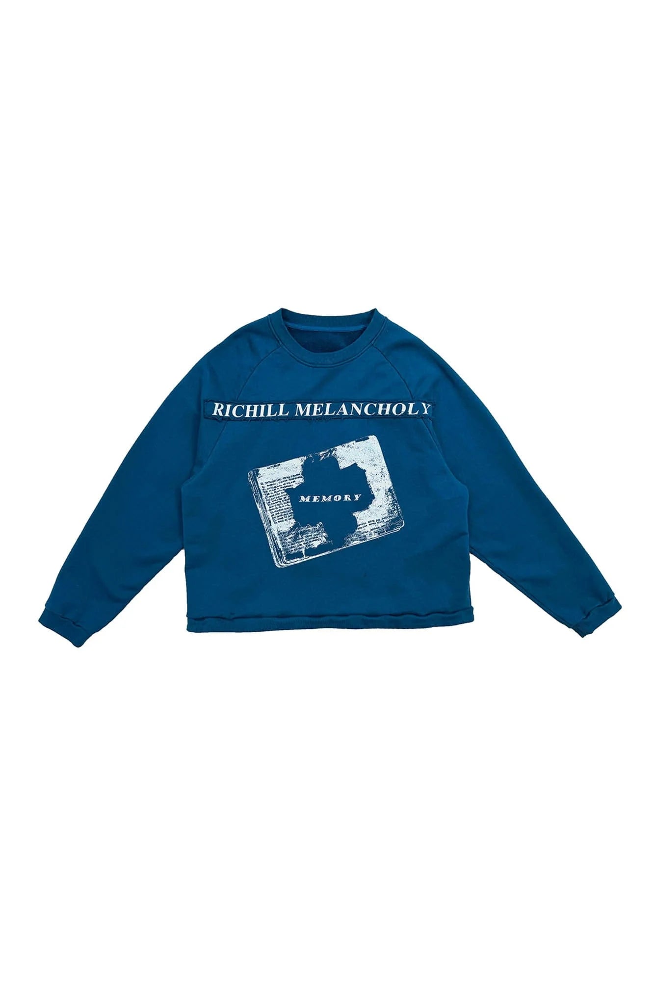 RICHILL Paneled Graphic Print Raglan Sweatshirt
