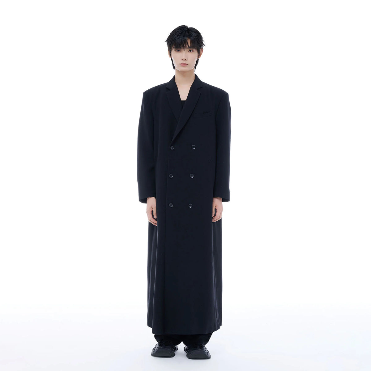 TUIMU Double-Breasted Maxi Trench Coat