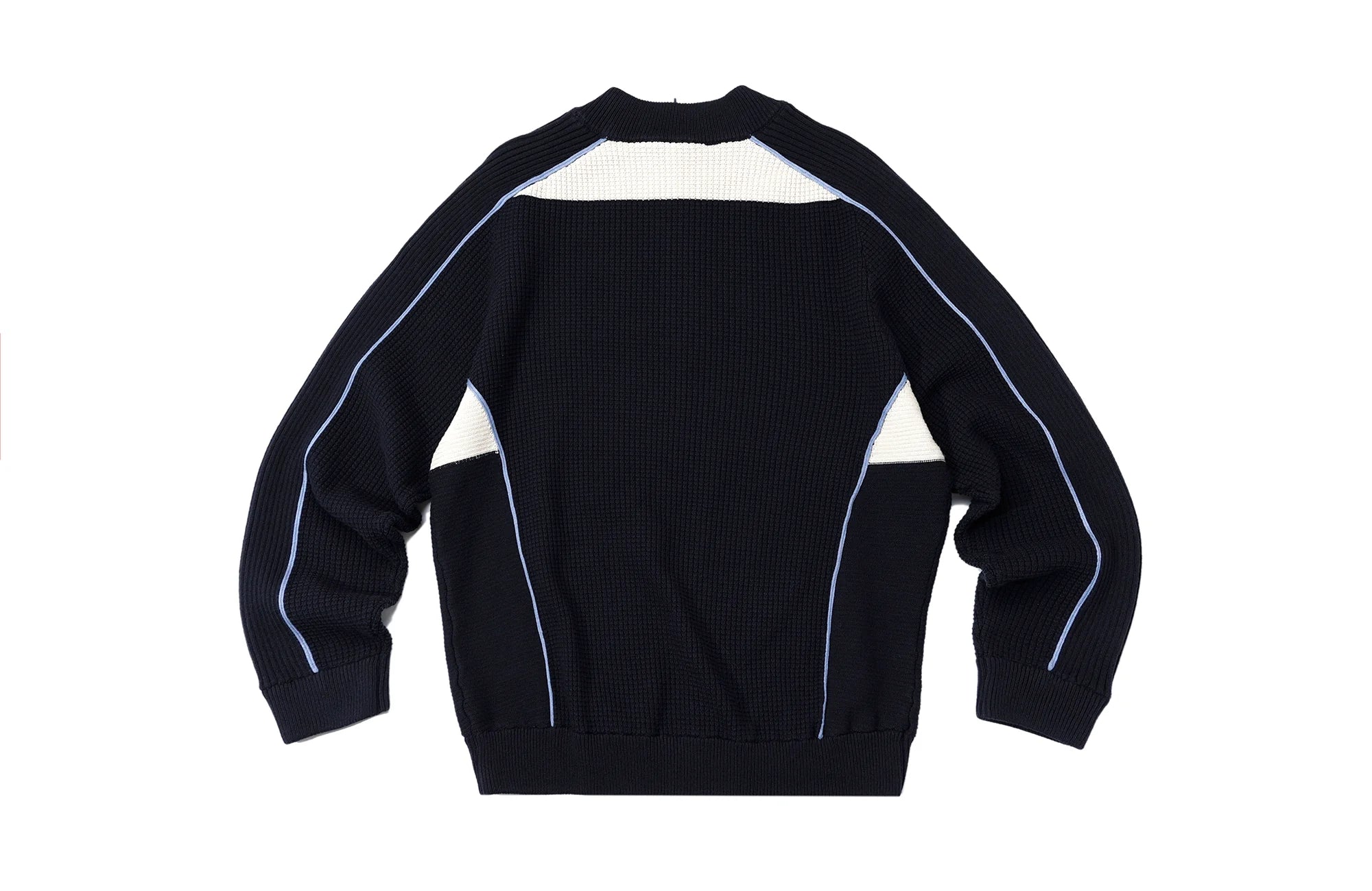 ROARINGWILD A ARCH Contrast Panel Raglan Half-Zip Sweater