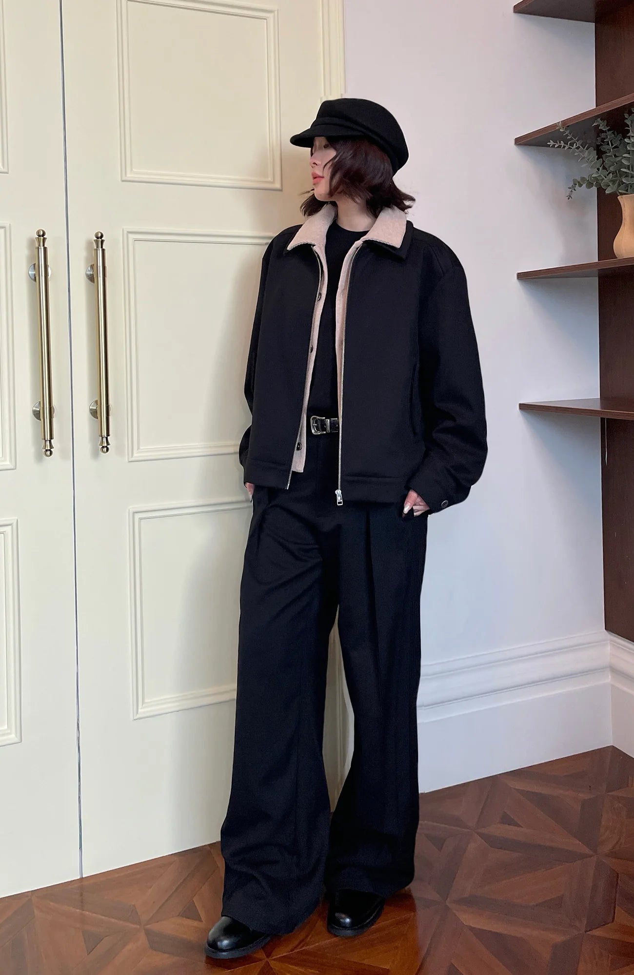 OKAYTHXBYE Faux-Layer Knit-Inset Jacket