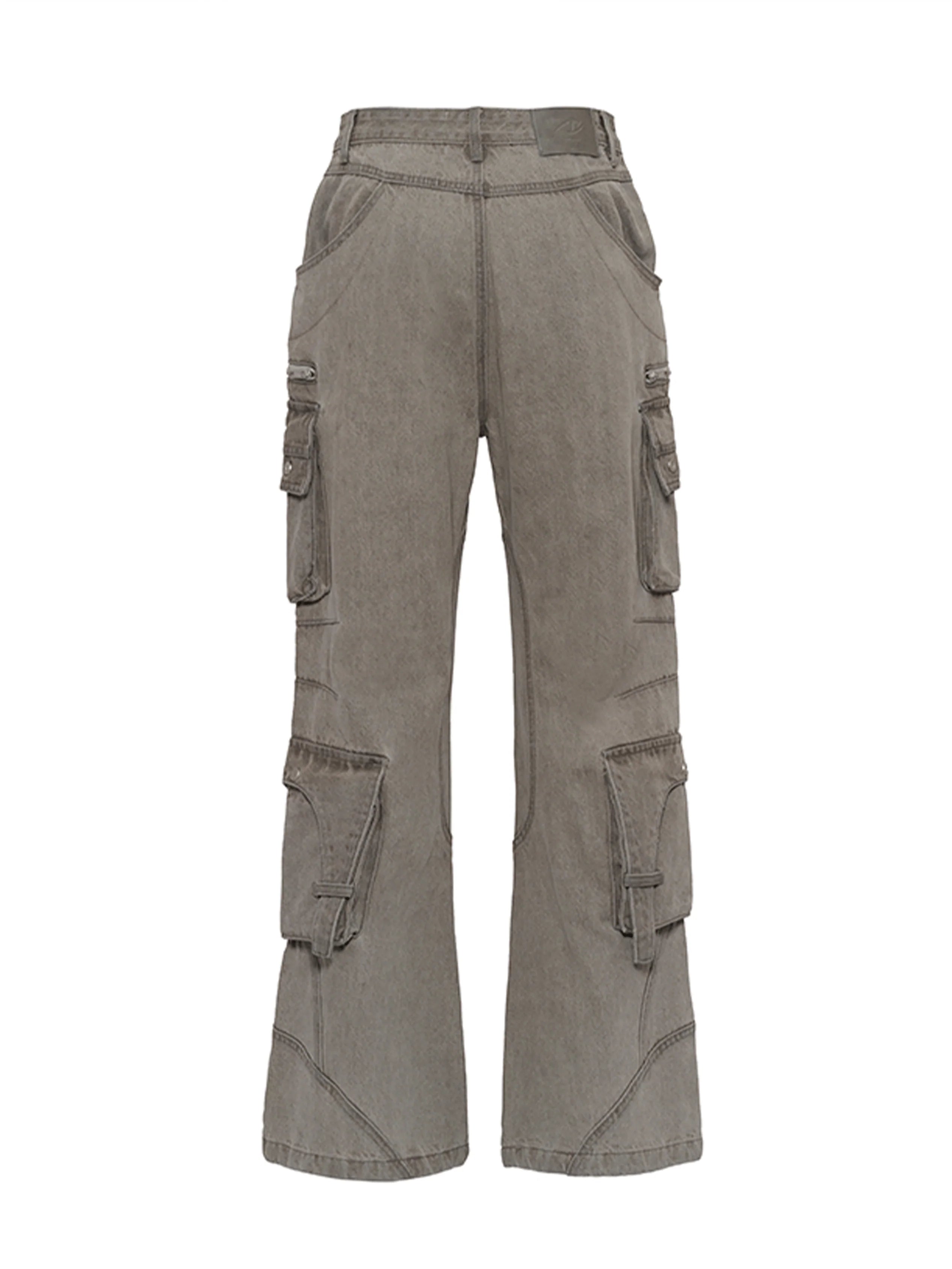CATSSTAC Washed Multi-Pocket Utility Straight-Leg Jeans