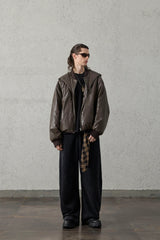 ORGANIC EMOTION Deconstructed PU Oversized Puffer Jacket