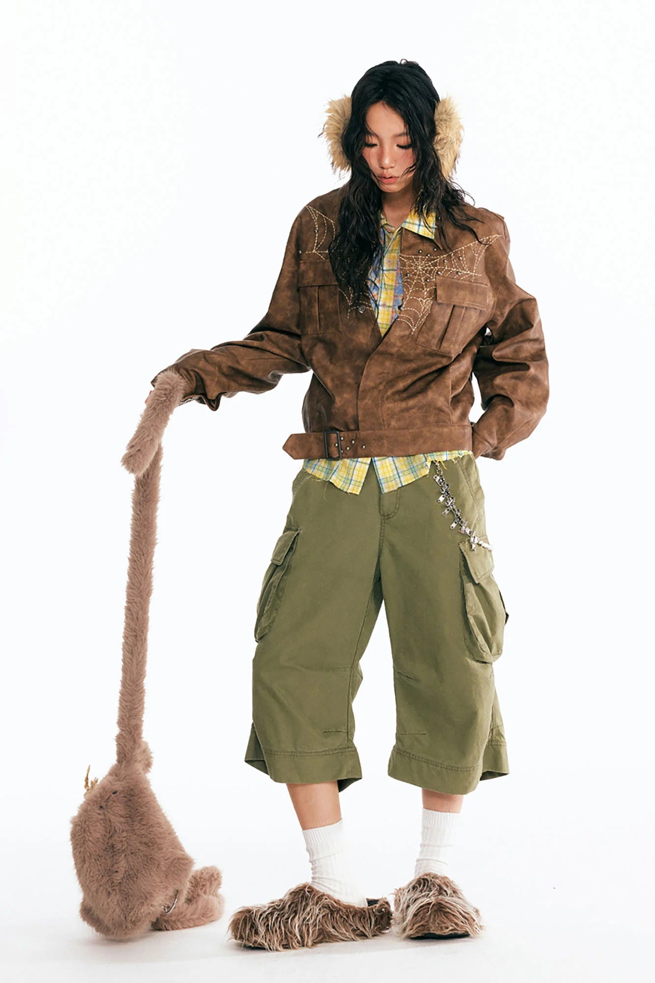1997 POSTOFFICE Dreamcatcher Graphic Faux Leather Jacket