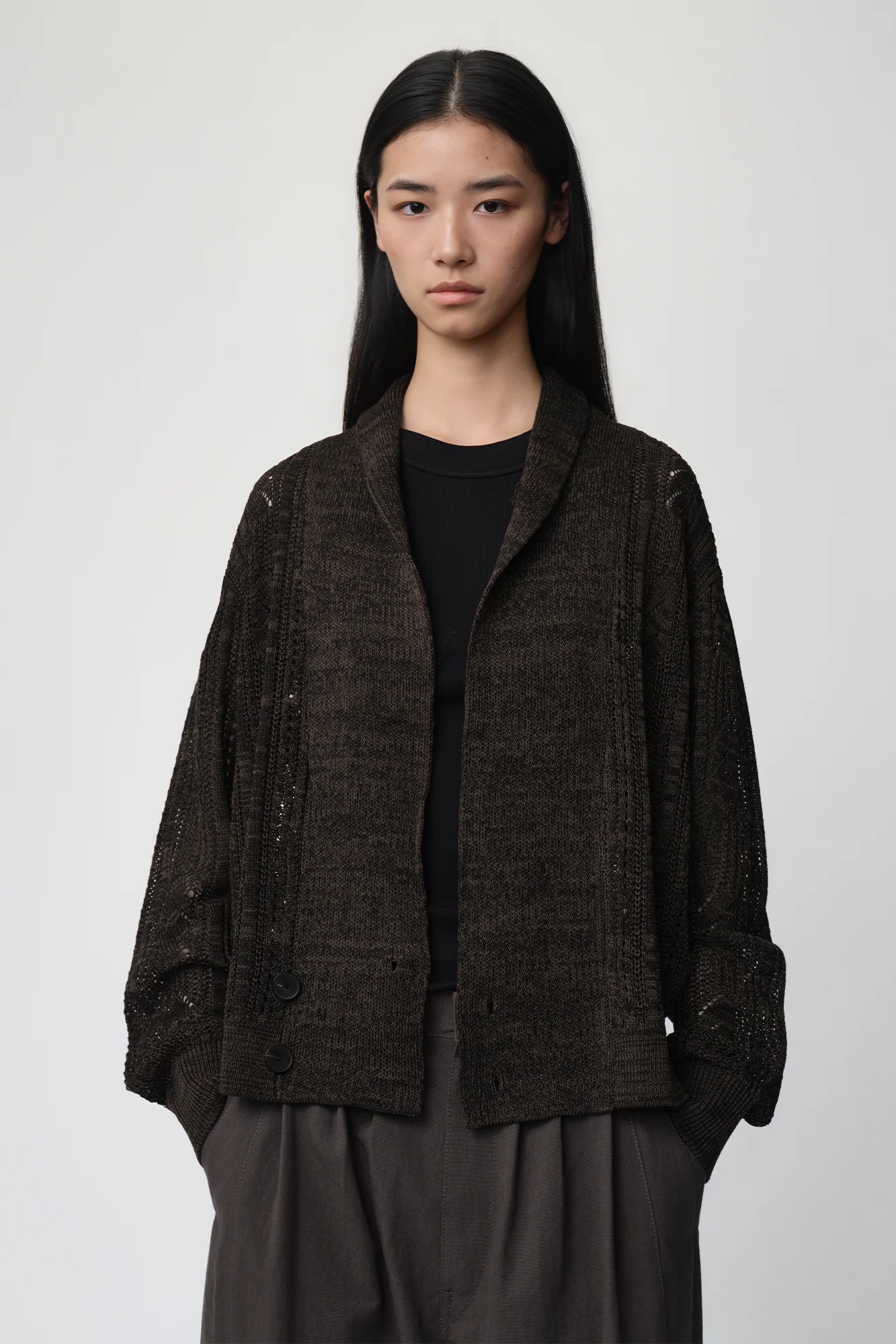 OPICLOTH Slouchy Open-Knit Cardigan