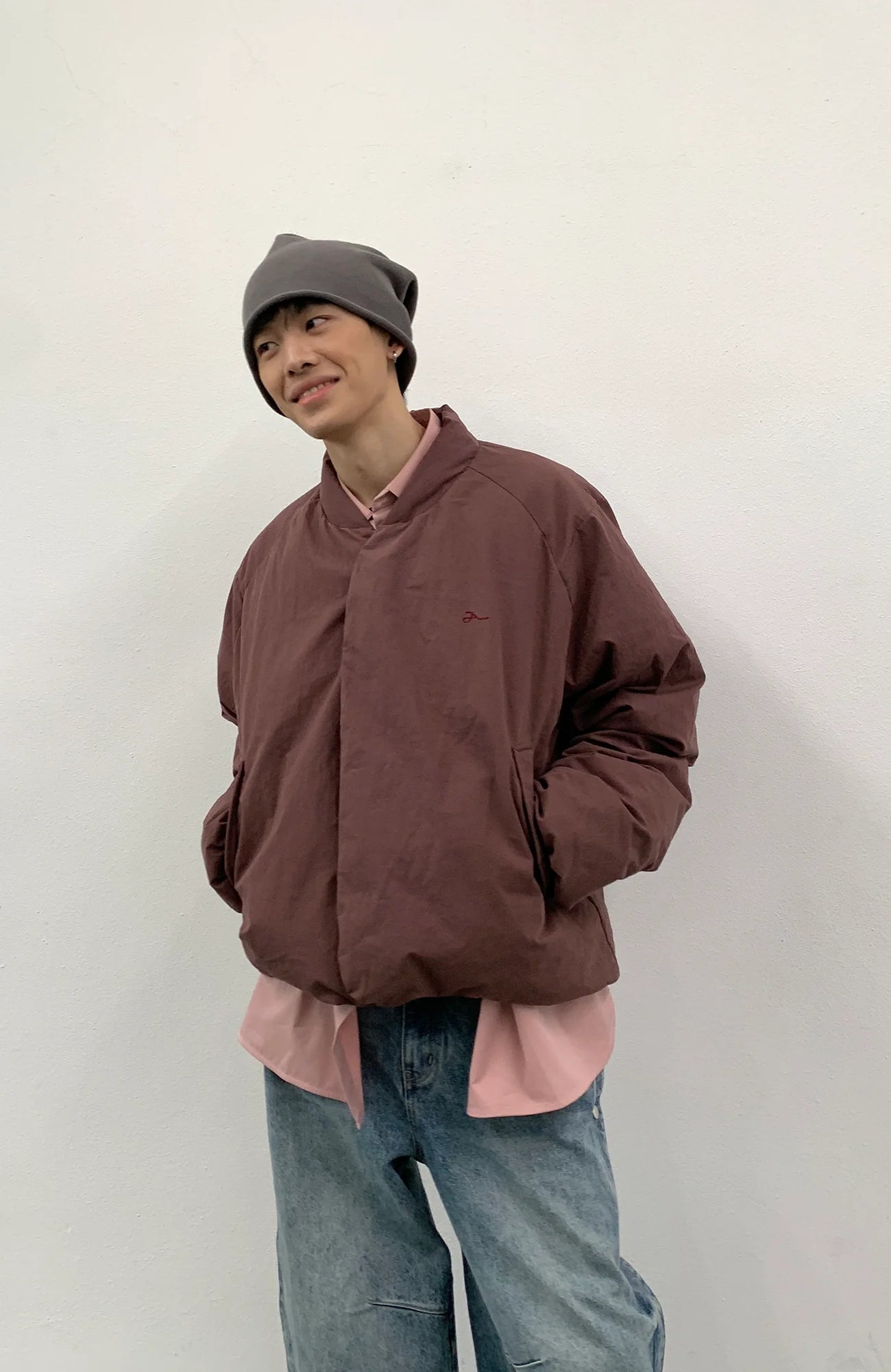 ROARINGWILD A ARCH Minimal Hidden Snap Puffer Jacket