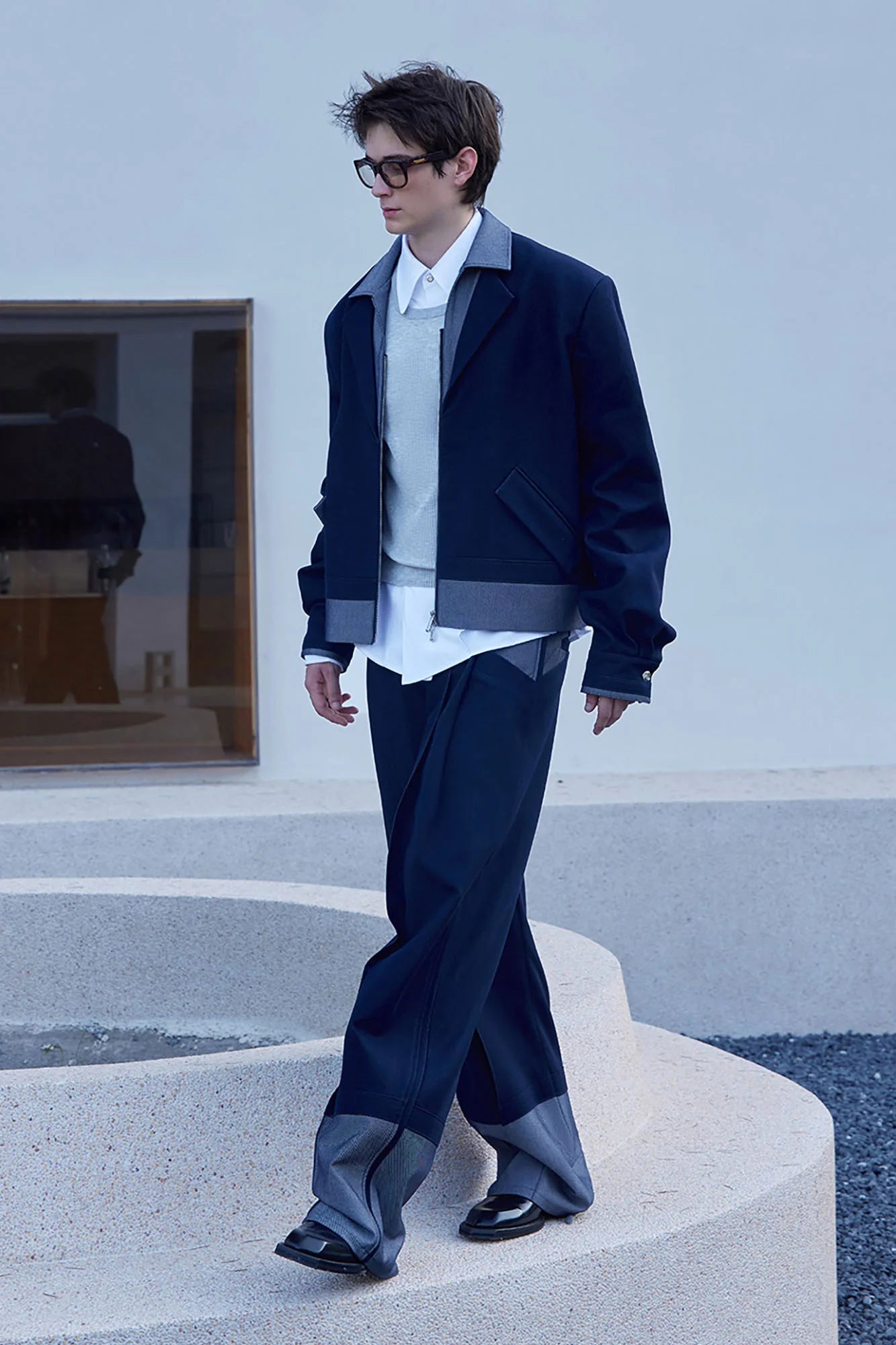 TIWILLTANG Contrast Layered Denim Jacket