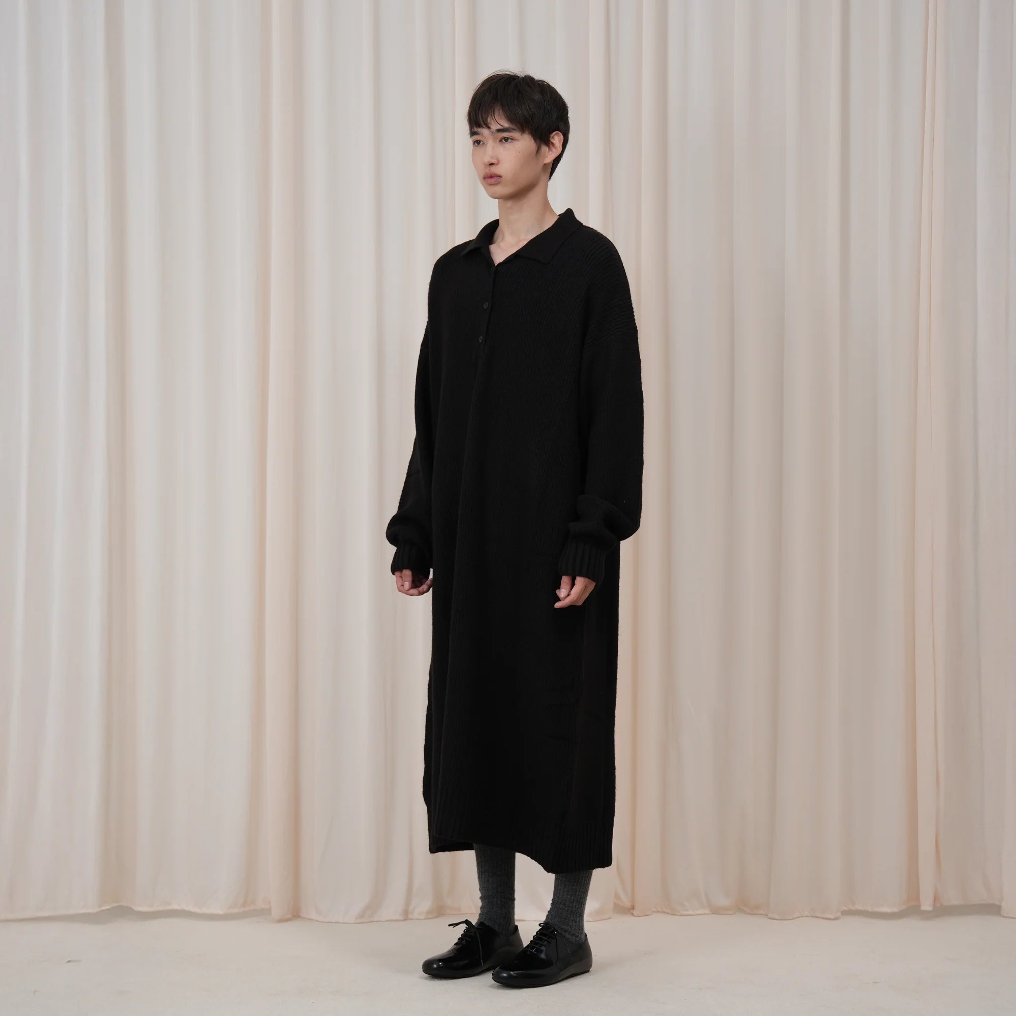 OUYANG WENJUN Half-Placket Oversized Sweater