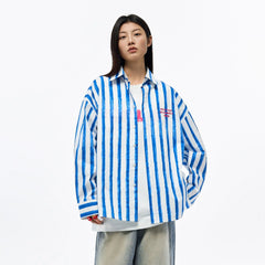 OVERLAPS Brushstroke Stripe Overshirt