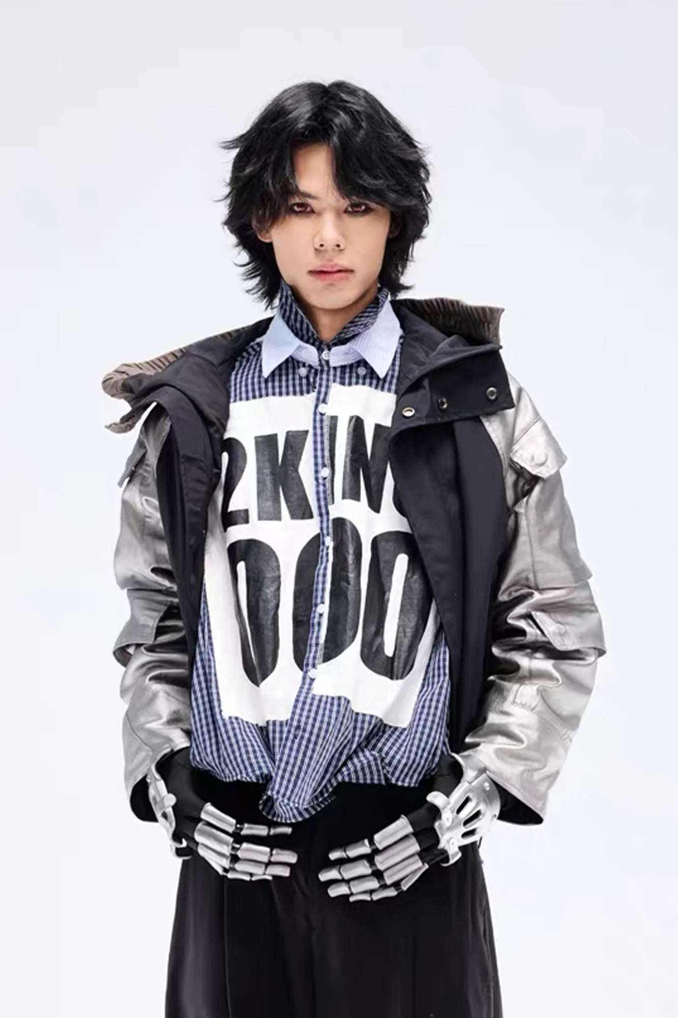 NOTHINGNESS WORLD Deconstructed Layered Graphic Spliced Shirt