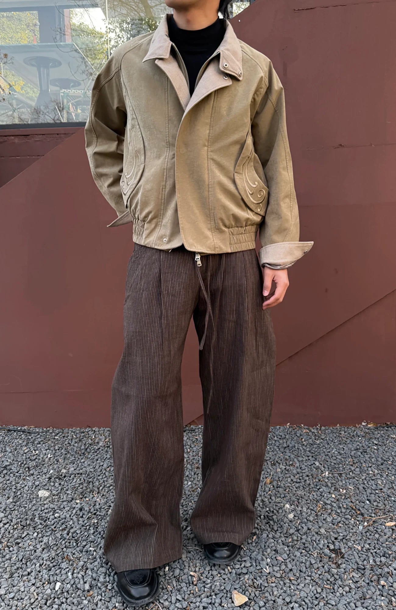 CATSSTAC Striped Double-Pleat Trousers