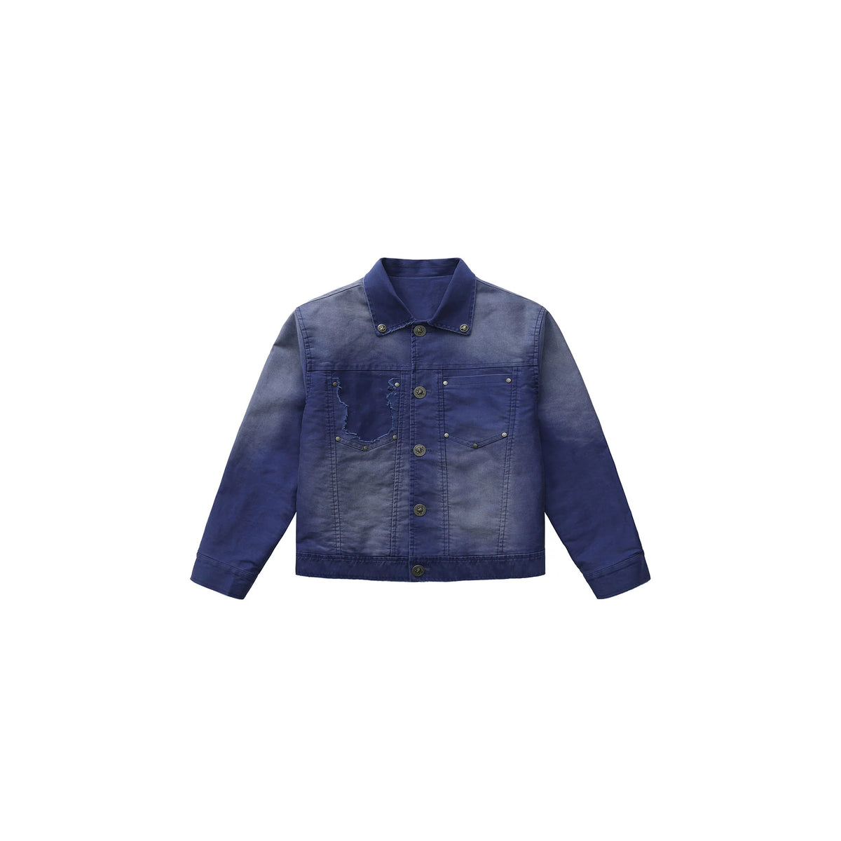 LUUUCAM Classic Distressed Washed Denim Jacket
