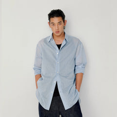 OPICLOTH Classic Striped Long Shirt