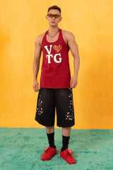 CLP Washed Stickers Drawstring Shorts