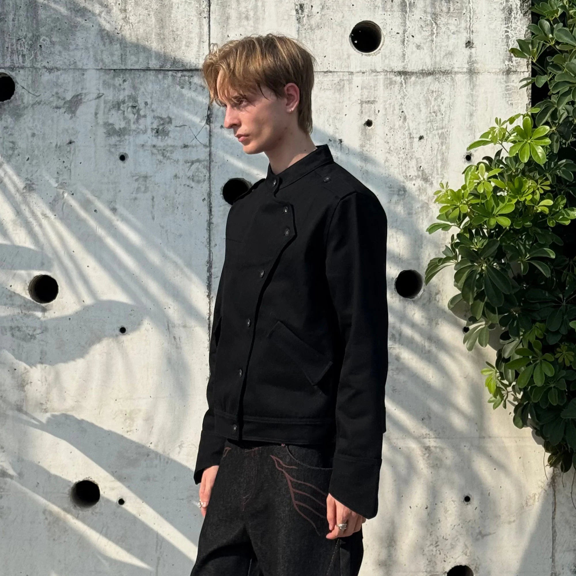ESAIAS Asymmetric Stand-Collar Military Jacket