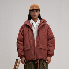 UNLIMITED MOTE Patchwork-Elbow Padded Utility Parka