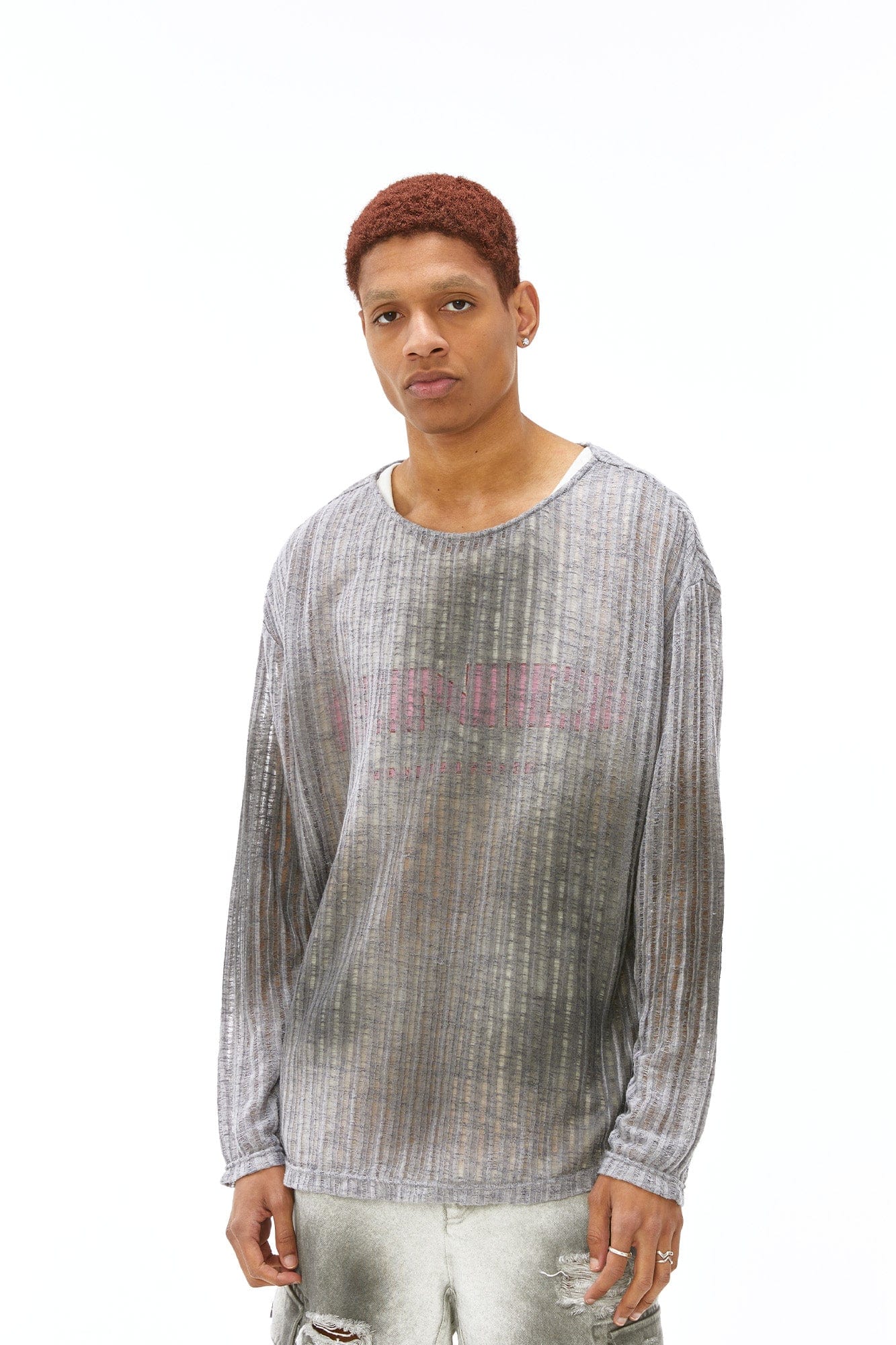VANN VALRENCE Essential Gradient Sheer Long-Sleeve Tee