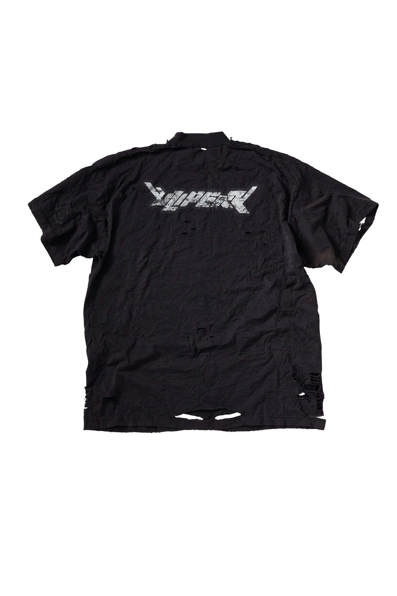 ULIPERY Distressed Glow Crinkled T-Shirt