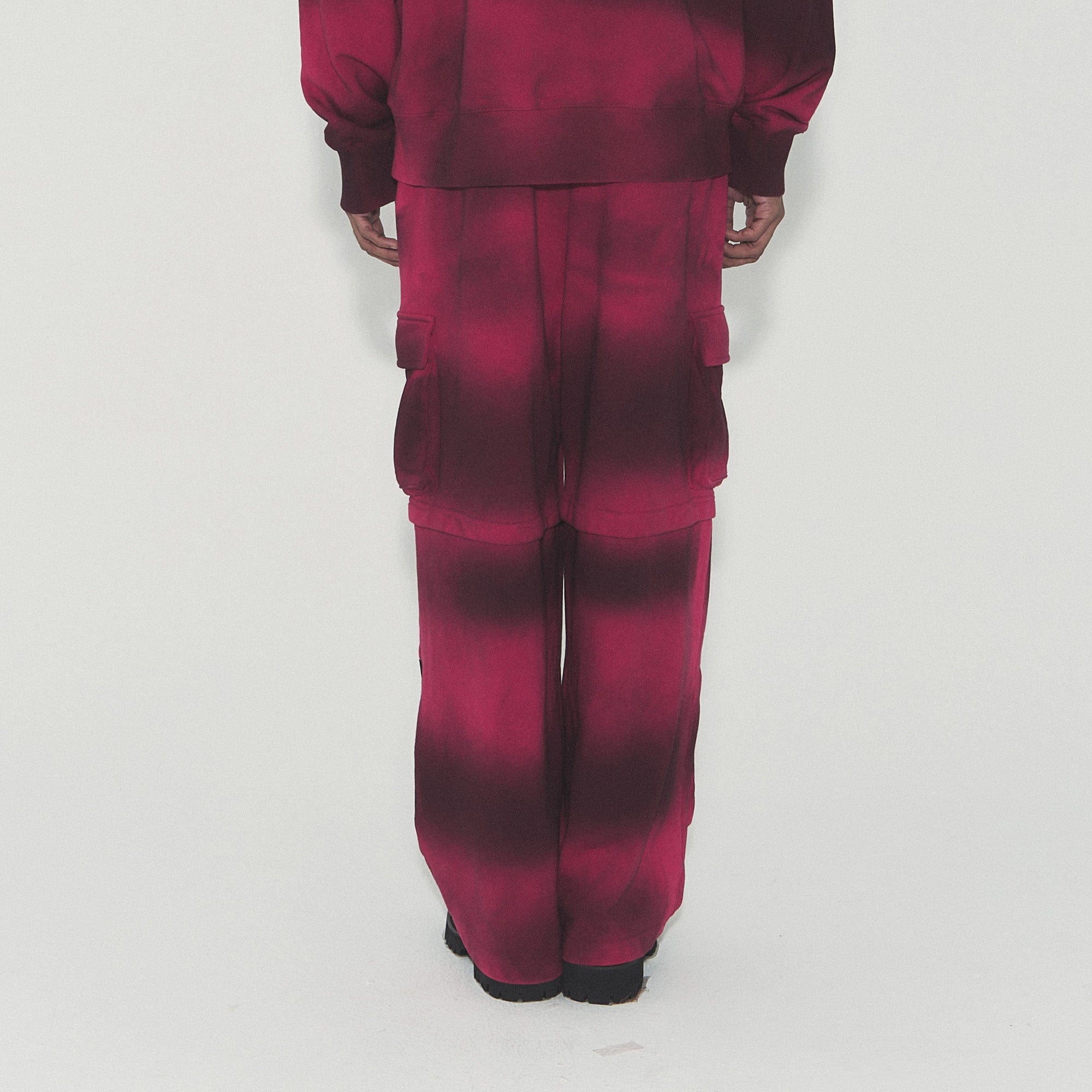 VANN VALRENCE Ombre Stripe Multi-Pocket Drawstring Sweatpants