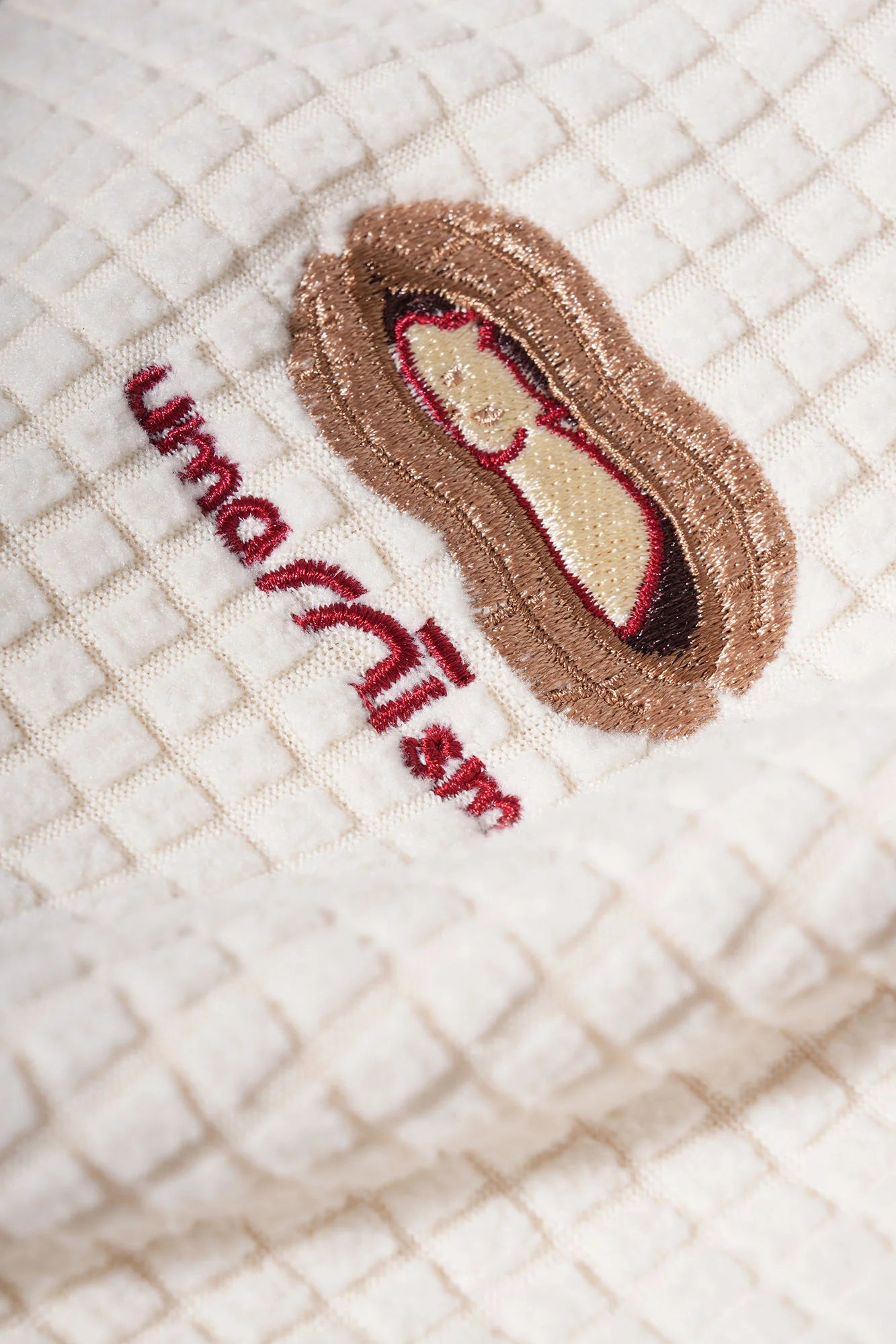 UMAMIISM Waffle Embroidered Fleece-Lined Jacket