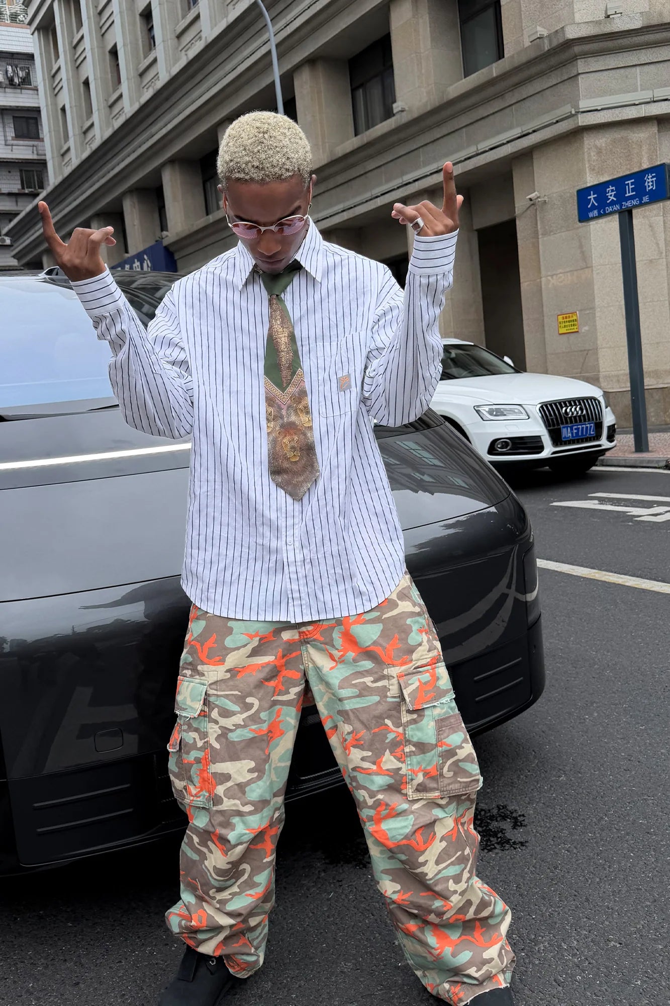 STEEPC Camo Wide-Leg Cargo Pants