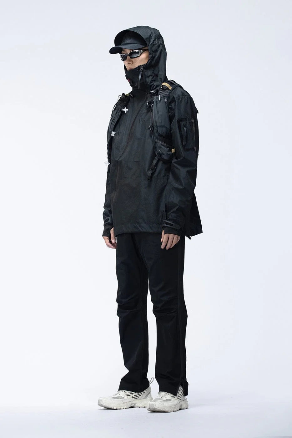 ENSHADOWER Side Zippers Crinkled Water-Proof Pants