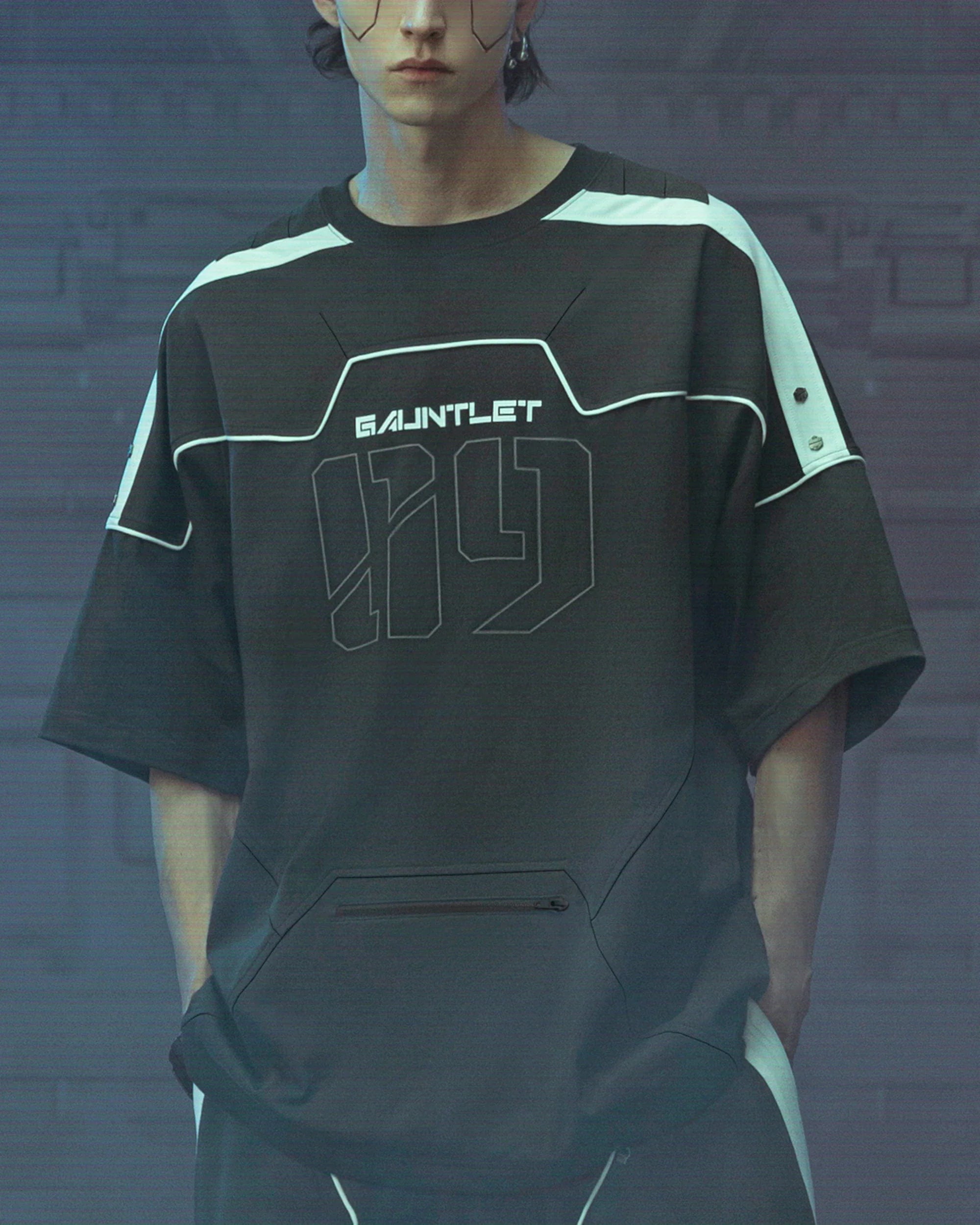 XIPHEVIL Modern Deconstructed Rivet Jersey Black