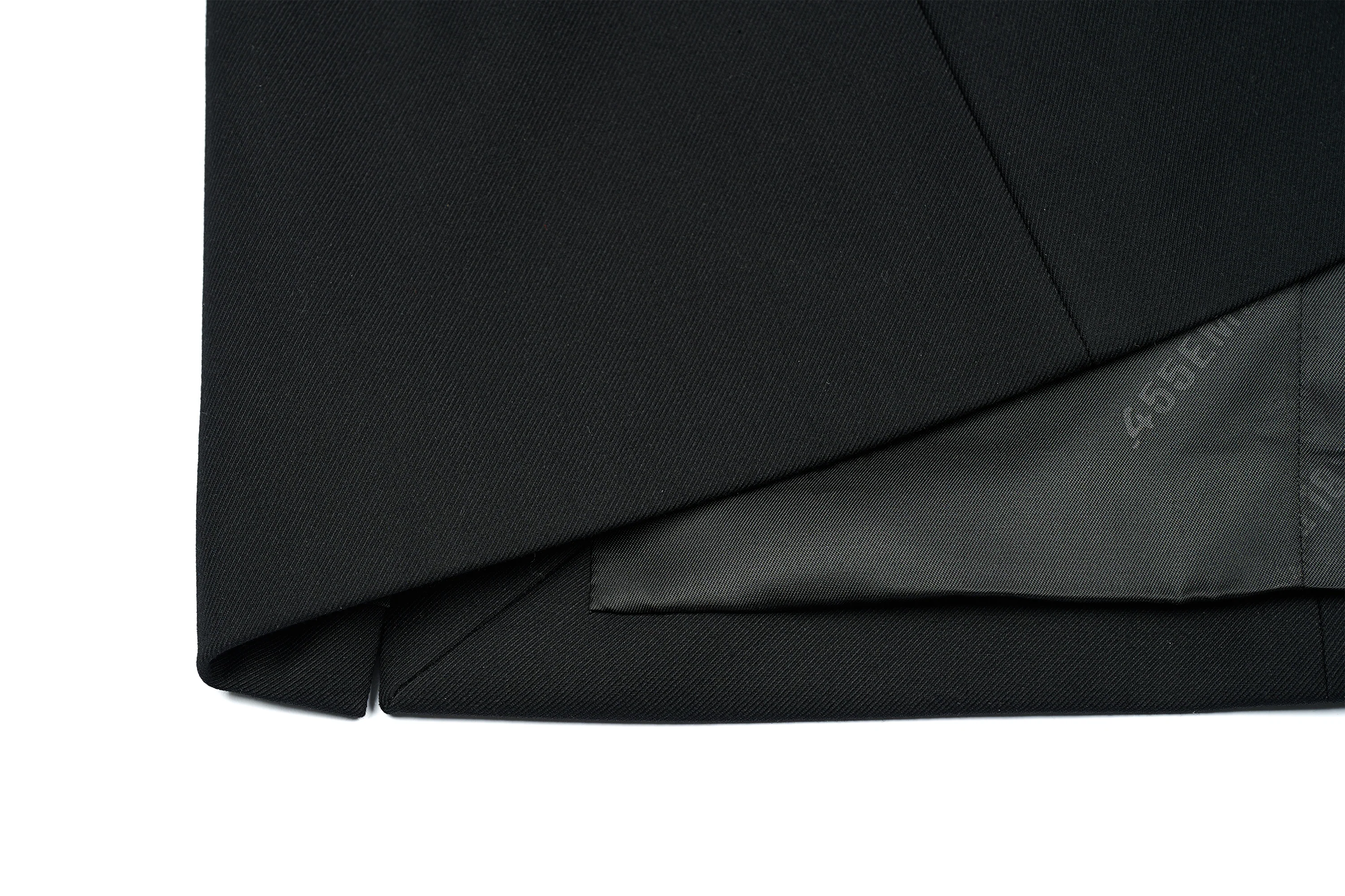 455EMBLE Paneled PU Lapel Waist-Cinched Blazer