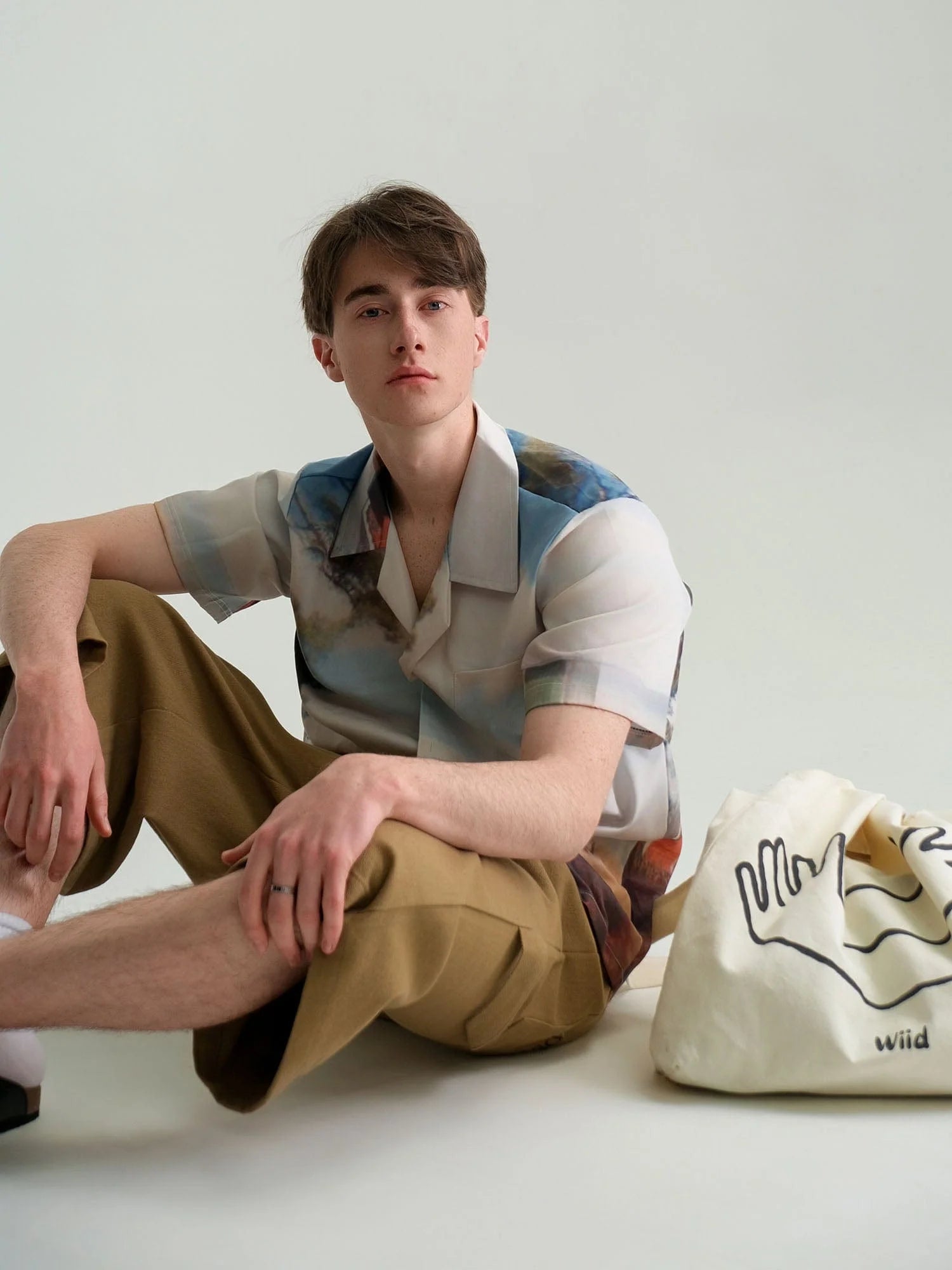 WIID Landscape Full-Print Cuban Half Shirt