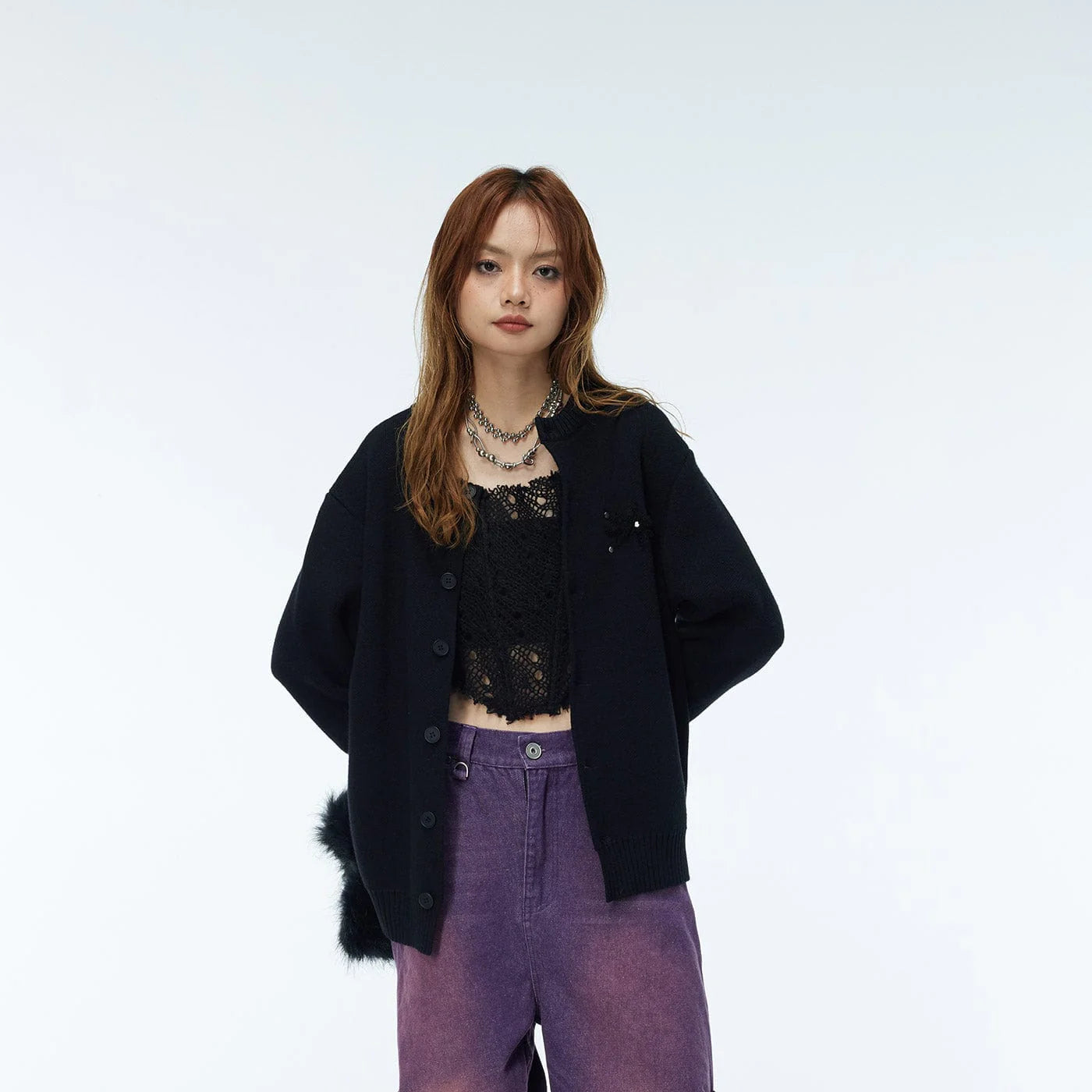 WHISTLEHUNTER Embroidered Logo Cardigan