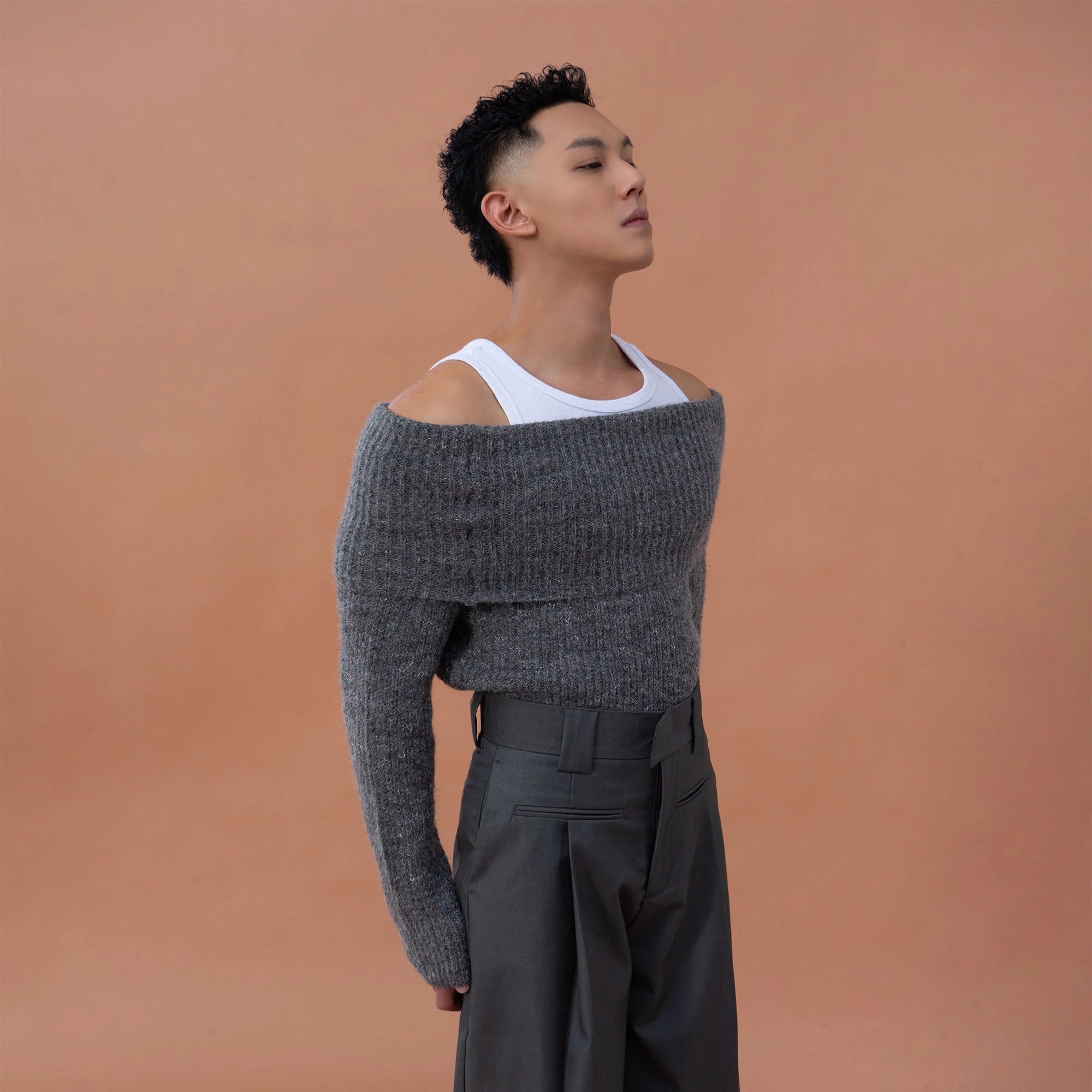 CLP Off-Shoulder Foldover Sweater