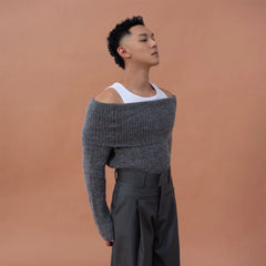 CLP Off-Shoulder Foldover Sweater