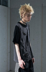 VENTUREK Washed Horror Graphic Layered Multi-Zip Tee