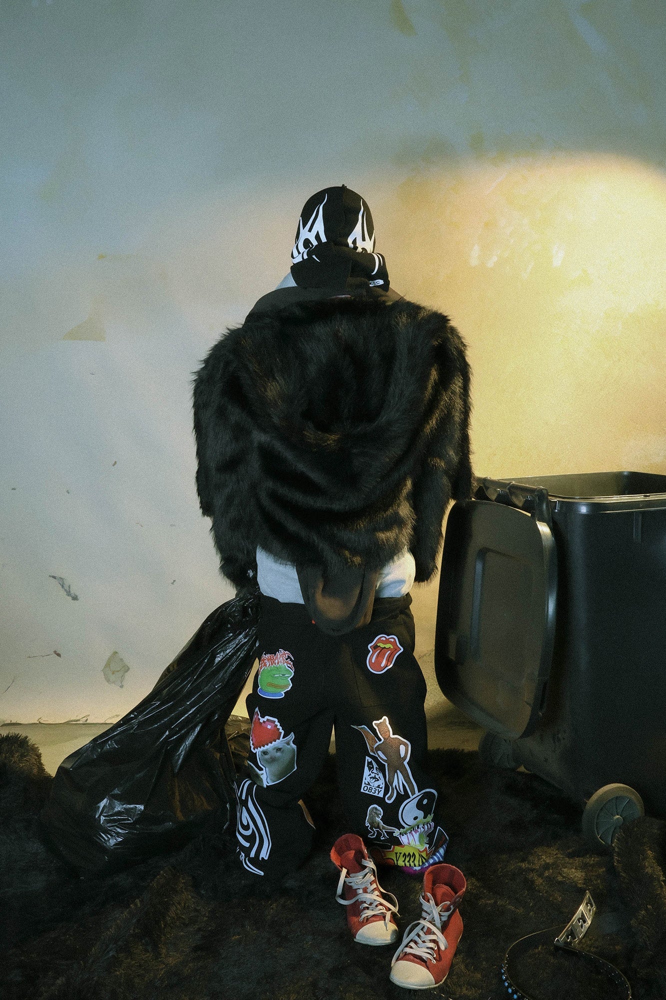 PCCVISION Meme Graphics Wide-Leg Pants