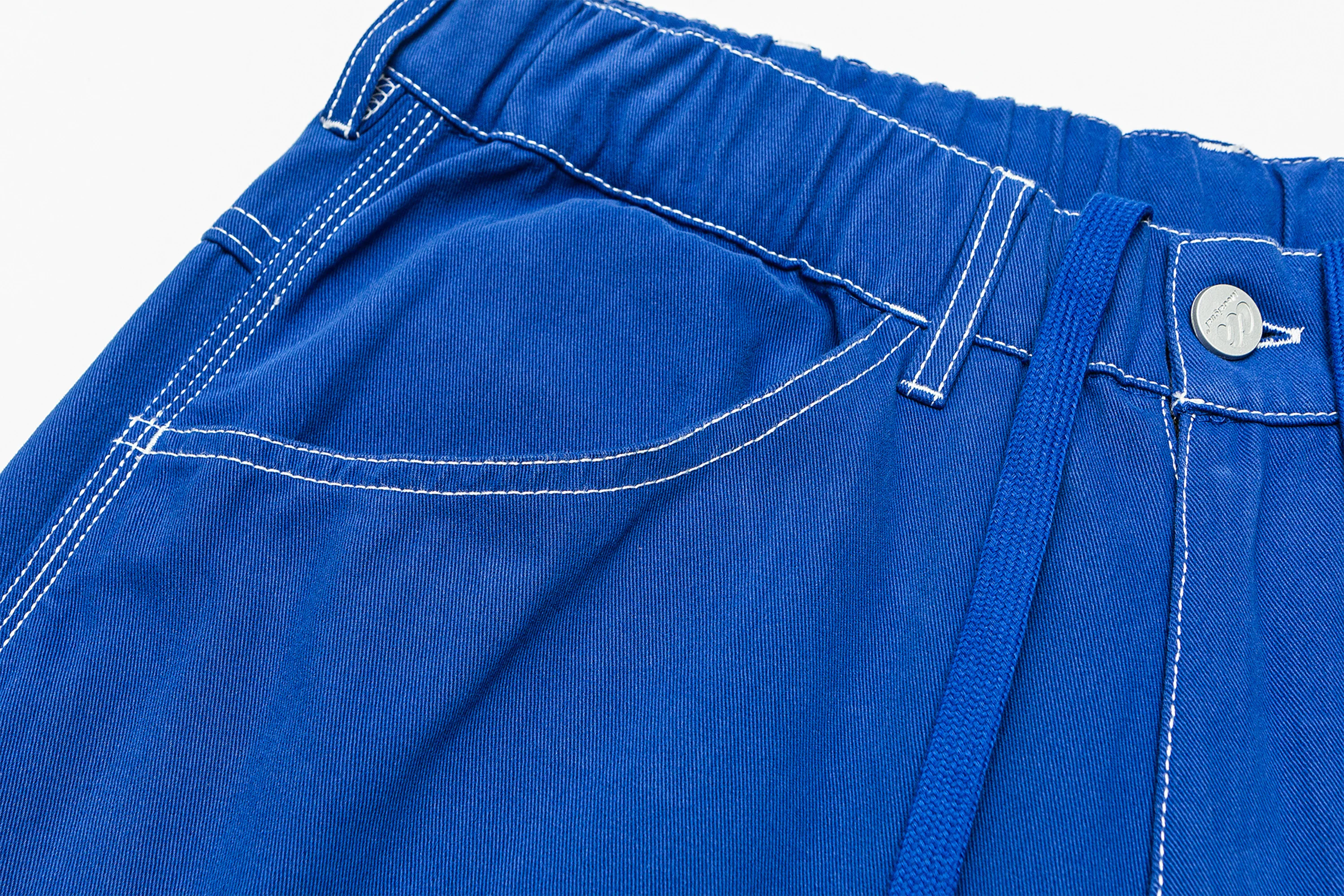 ME DA IGUAL Washed Contrast-Stitch Wide-Leg Pants