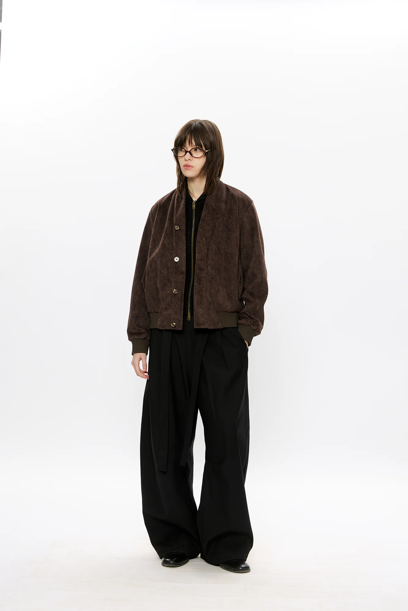 KREATE Faux Layered-Look V-Neck Jacket
