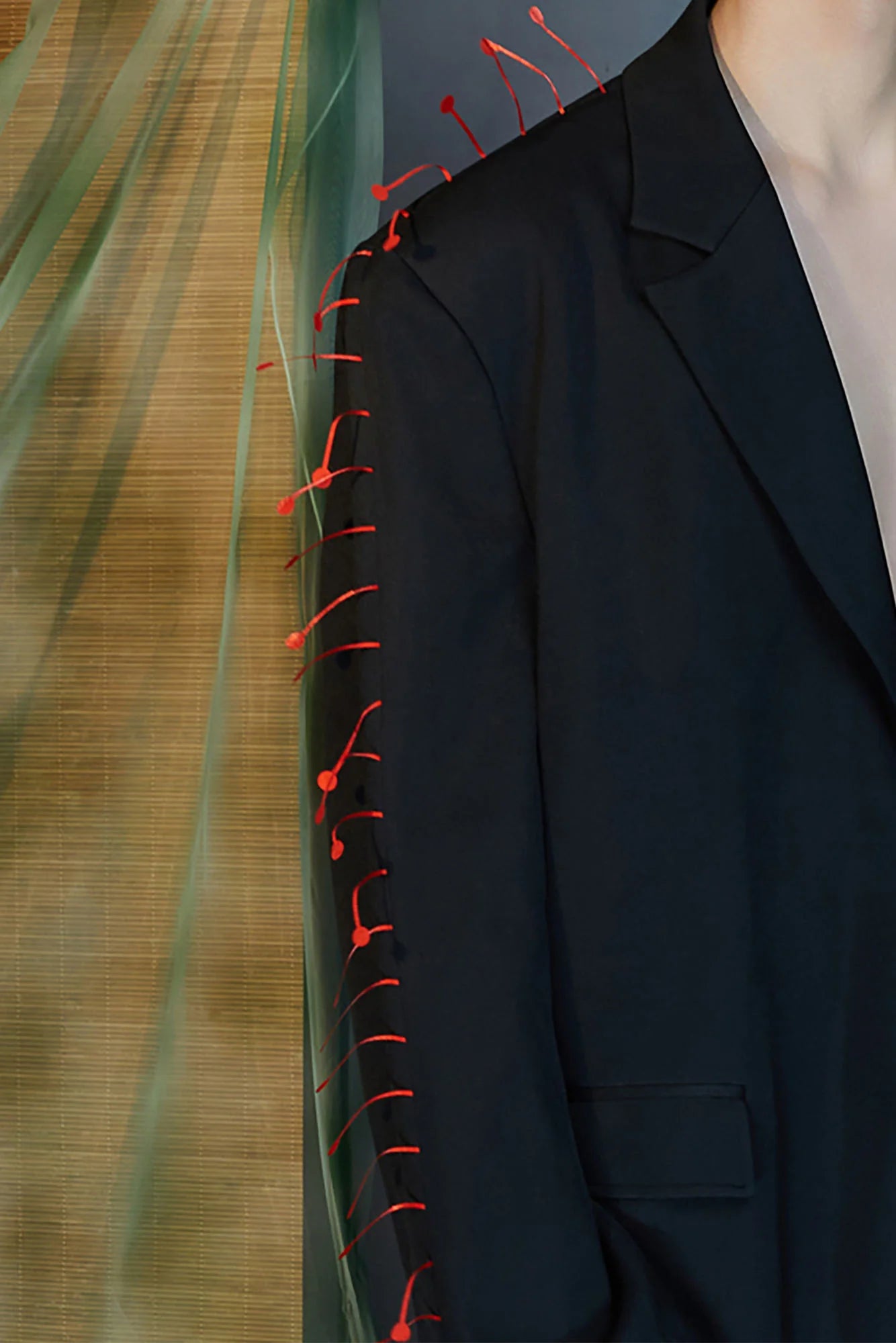 JIECHI Spiked Embellished Oversized Blazer