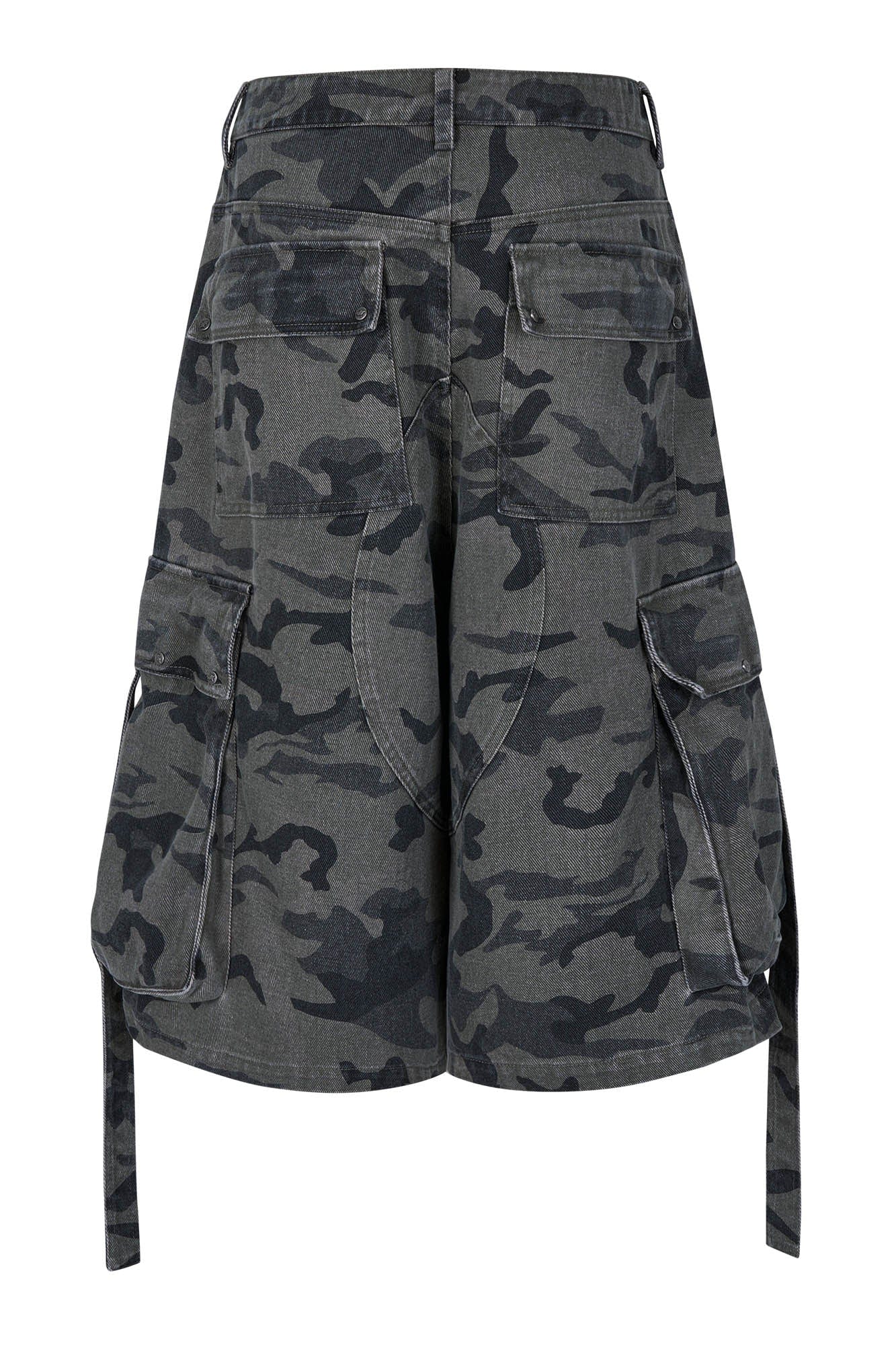 SAVAGEGROWTHWORLD Camo Spliced Multi-Pocket Shorts