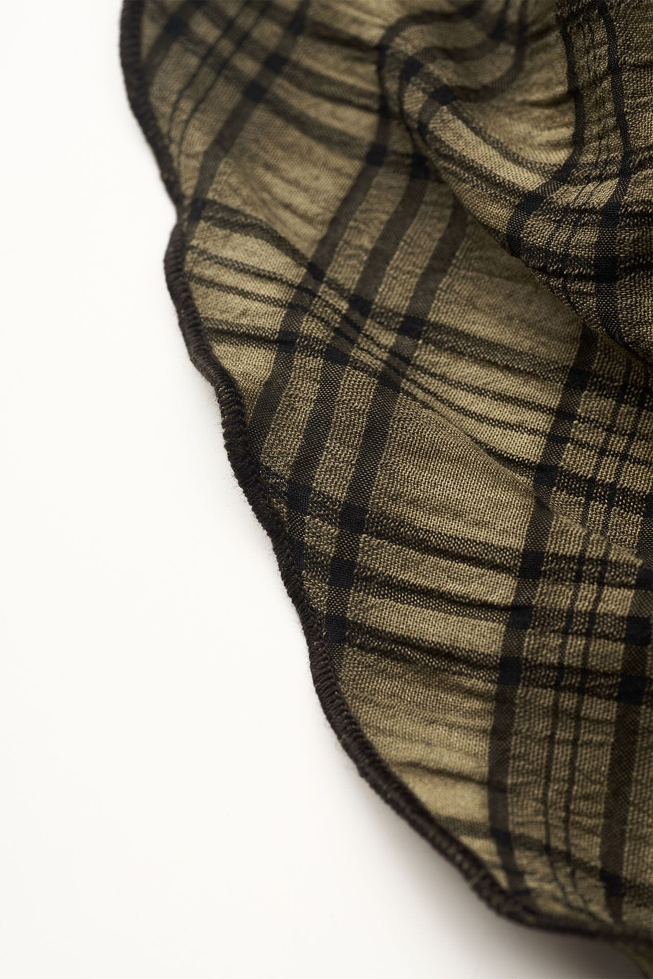 GONGHE REPUB Checked Beaded Pendant Scarf