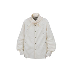 RELABEL Studded Detachable Scarf Shirt White