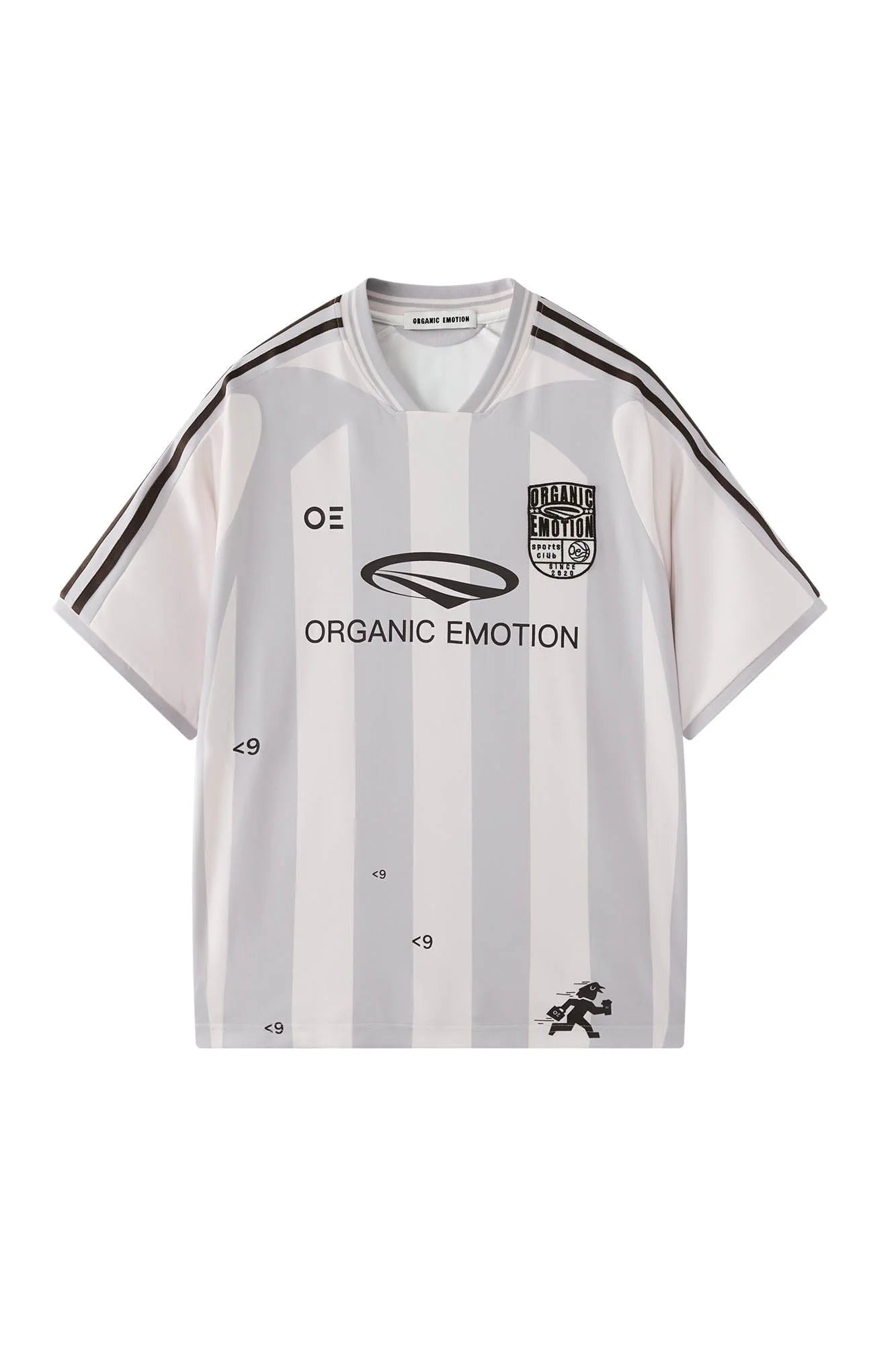 ORGANIC EMOTION Striped Badge Graphics Soccer Jersey