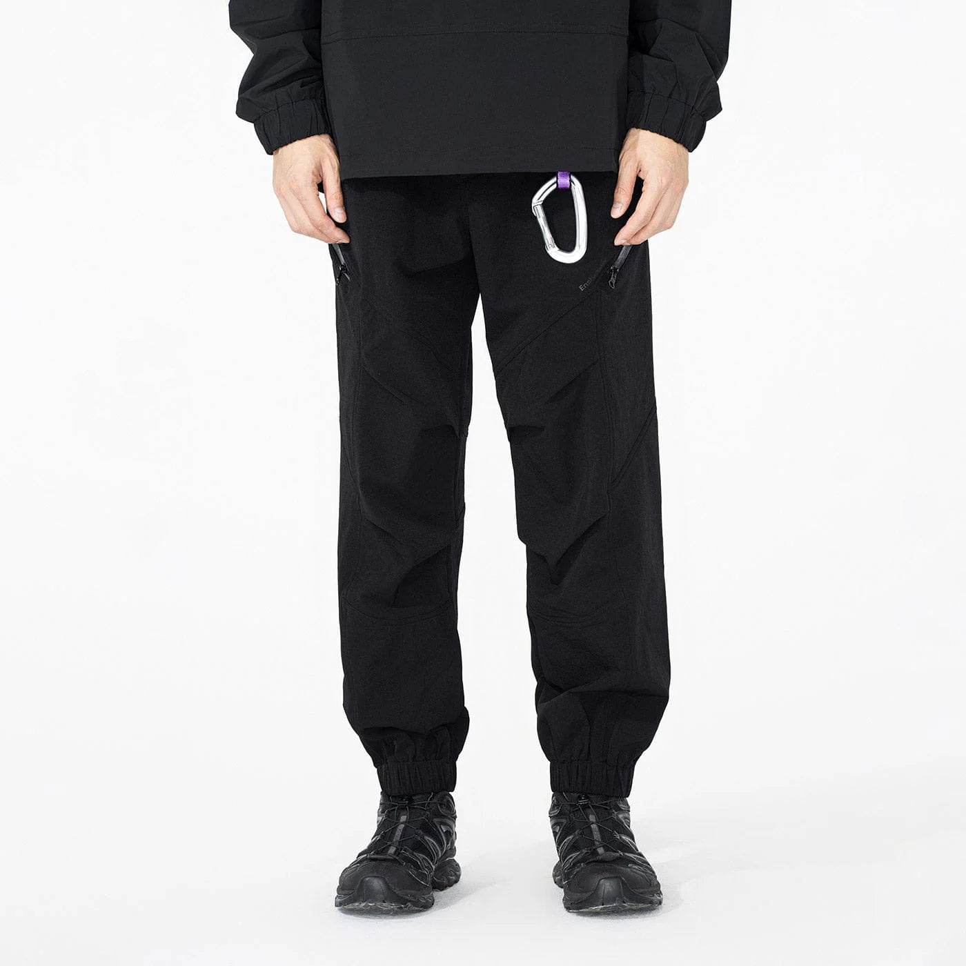 ENSHADOWER Crinkled & Pleated Zipper Jogger