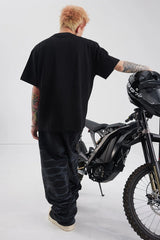 BLACK8MOB Smoke Ripple Baggy Jeans