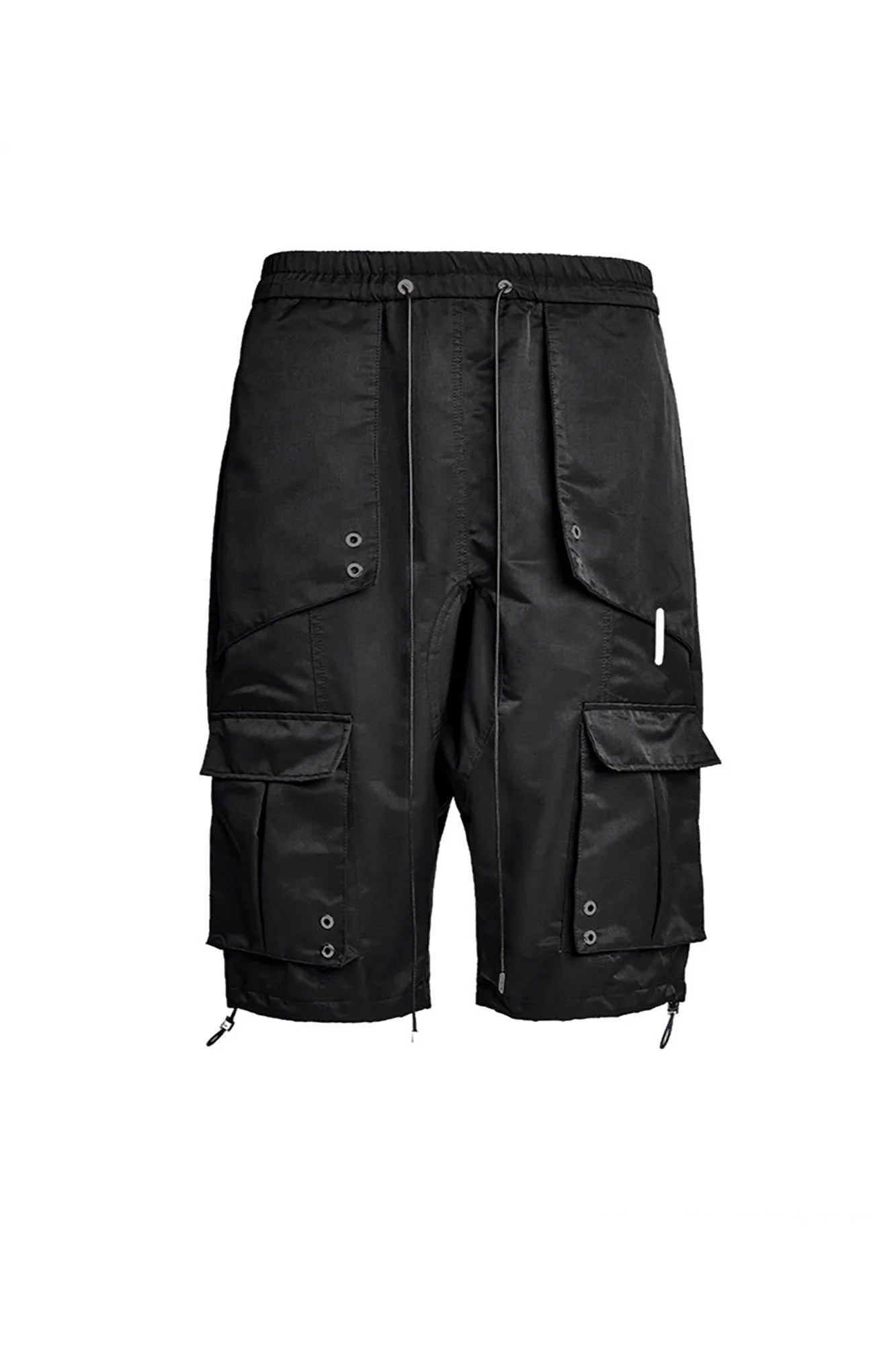 SSIN7 Multi-Pocket Satin Drawstring Shorts