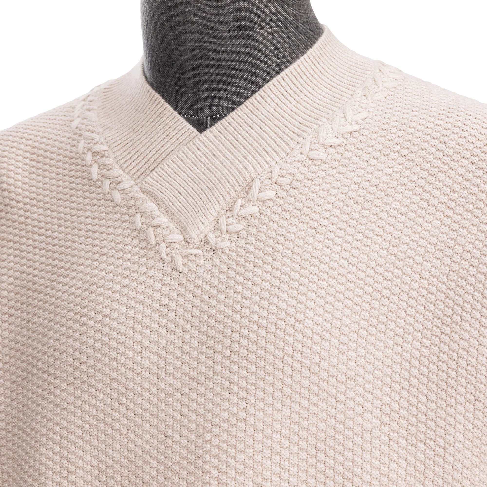 CATSSTAC Wheat-Weave V-Neck Oversized Sweater