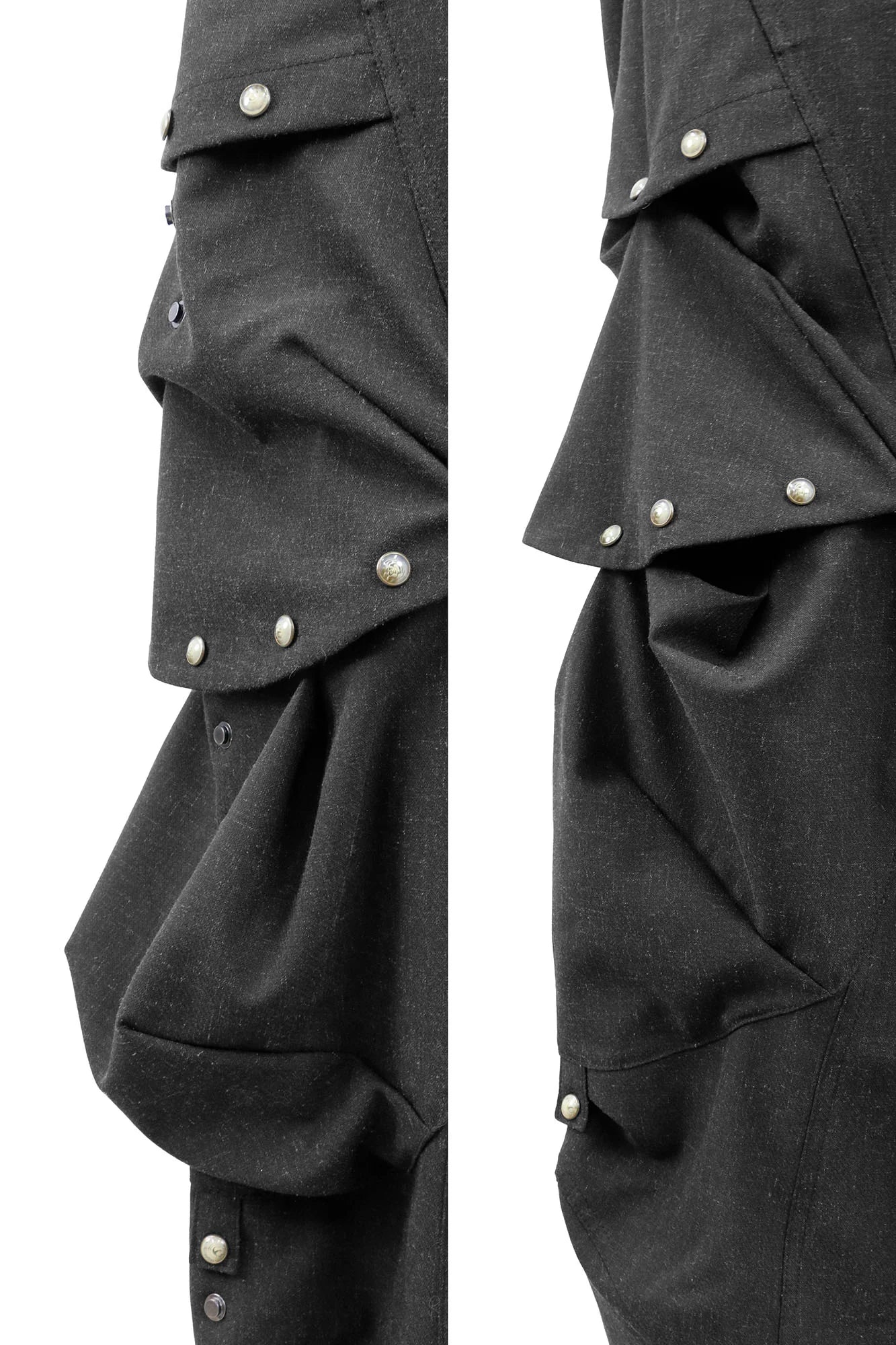 RELABEL Detachable Drape Linen-Blend Cargo Dark Gray