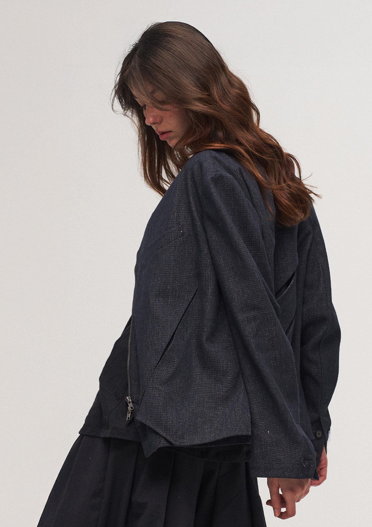 ILNya Nieternite Nifutur Double-Layer Weave Linen Jacket Blue