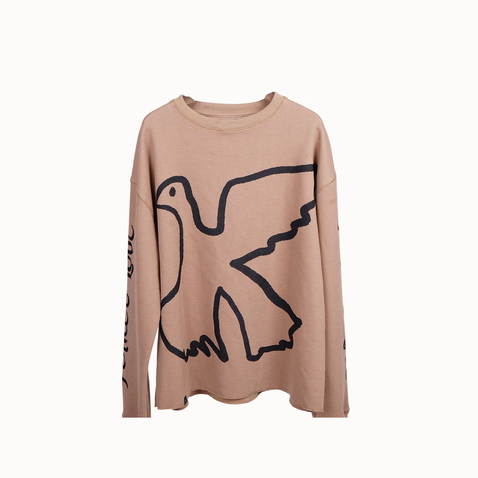 VINKID Pigeon Graphic Waffle Sweatshirt