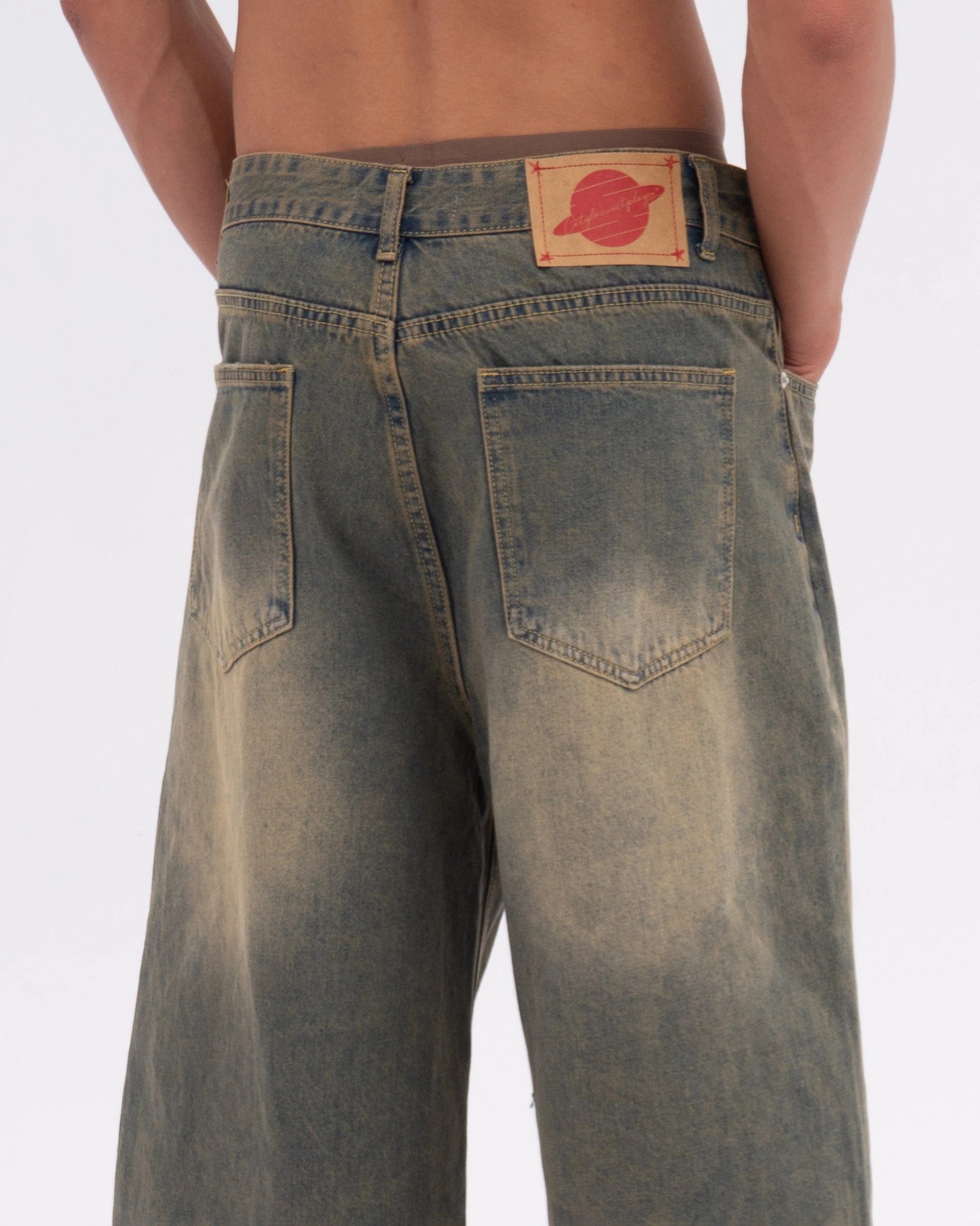 CLP Oversized Washed Denim Shorts