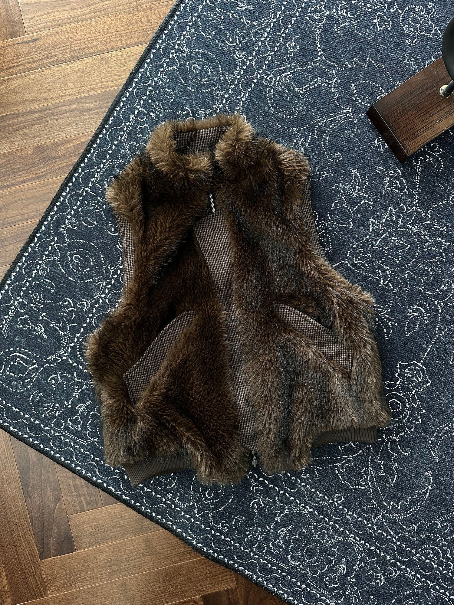 CATSSTAC Reversible Plaid Faux Fur Vest
