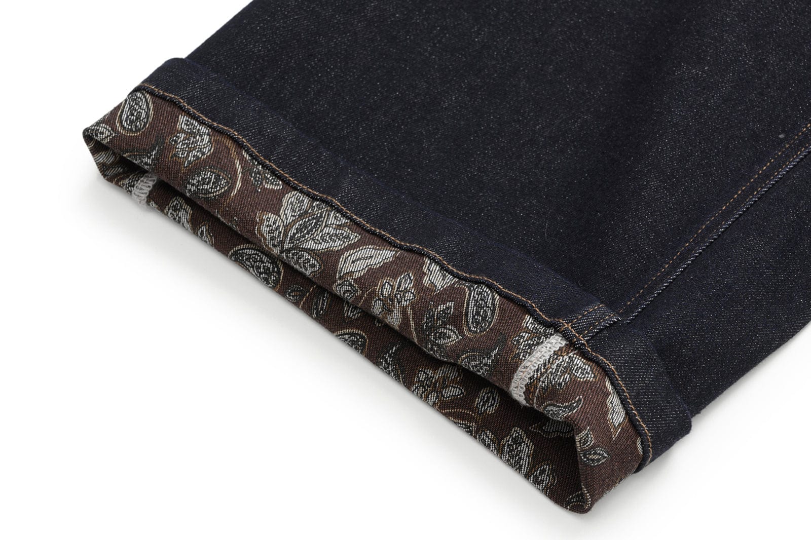 OKAYTHXBYE Floral Paneled Waist Raw Jeans